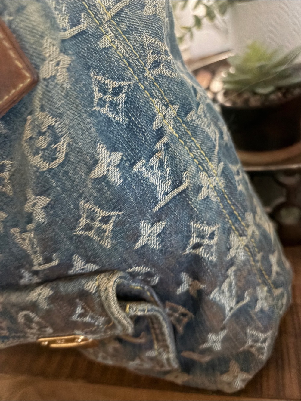 Vintage Louis Vuitton Denim Baggy GM Blue - Picture 4 of 16
